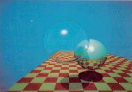 Figura 1: Ray tracing en los años 80. Fuente: (Whitted 1979)