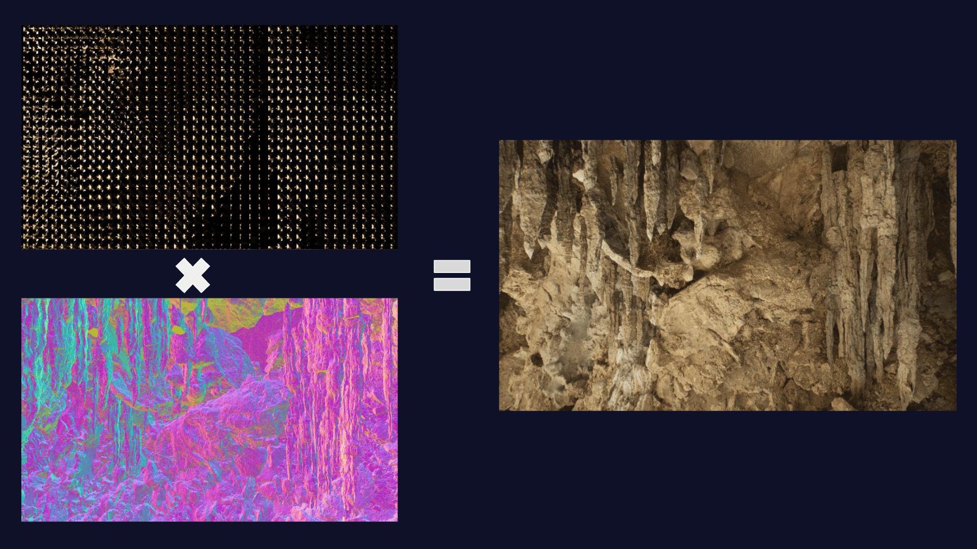 Figura 80: Lumen combina los cálculos de la iluminación global con la información del material para crear la imagen final. Fuente: Epic Games (2022b)